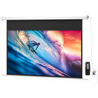 Beamer Leinwand 212 x 150 cm 120 Zoll 16:9 HD 4K Projektionsleinwand Elektrisch mit Fernbedienung, Weiß