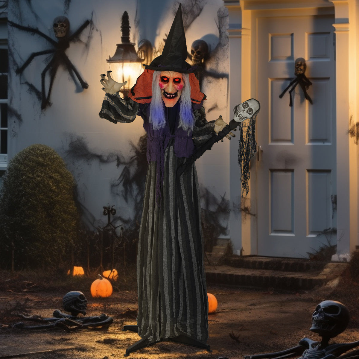 160cm Lifelike Moving Witch Decoration - Multi