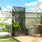 Hochbeet Pflanzkasten mit Sichtschutz Pflanzk¨¹bel Blumenkasten Metall, Gartenspalier 90 x 40 x 180 cm Schwarz