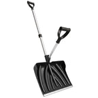 Heavy-Duty Snow Shovel with Assist Handle, Portable Snow Pusher with 45cm Wide Blade, Detachable Aluminium Handle