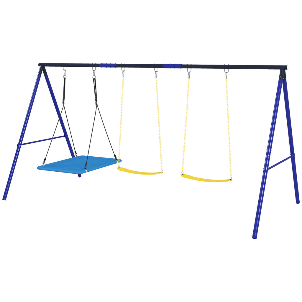 Schaukelset f¨¹r 3 Kinder, 120 kg Belastbarkeit, Outdoor-Schaukeln, Bunt