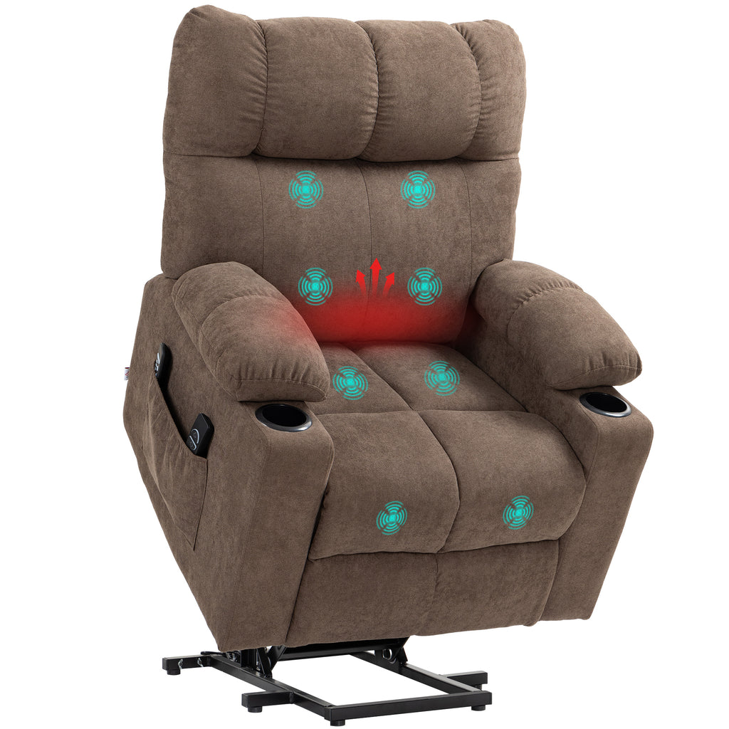Relaxsessel mit Aufstehhilfe, elektrisch, 90x75x100cm, Braun