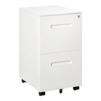 Rollcontainer, Aktenschrank, Trennwand, zentral abschließbar, Stahlgehäuse, 5 Räder, weiß, 39 x 48 x 67 cm
