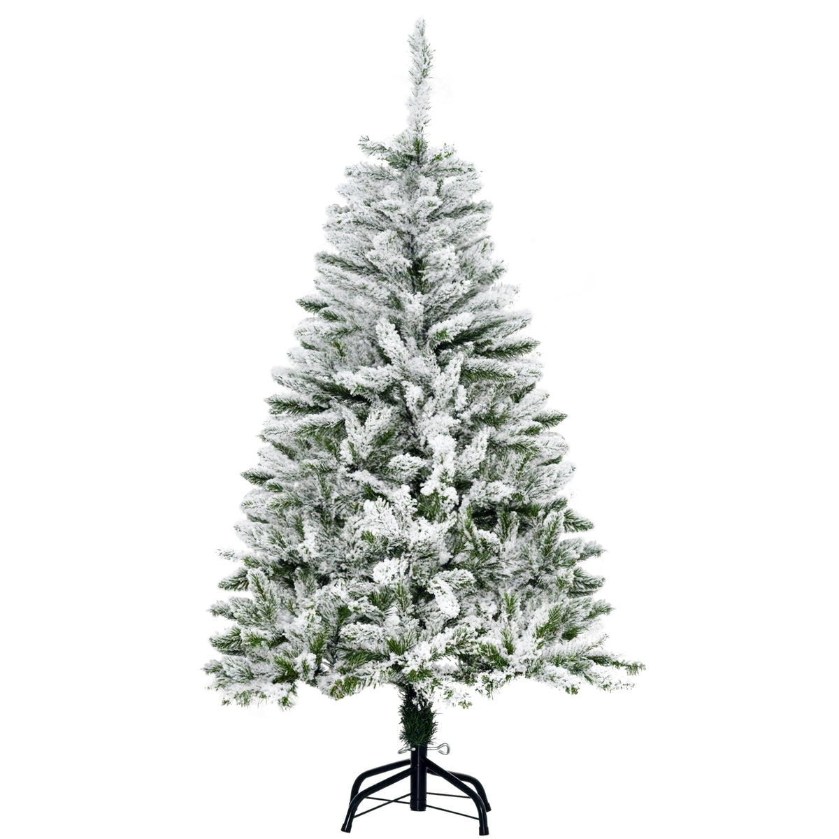 Künstlicher Weihnachtsbaum, Schnee-Effekt, flammenhemmend, Scharnierkonstruktion, Grün/Weiß