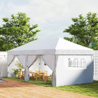 Pavillon ca. 6x3m Stabil Winterfest Pop-up Faltpavillon mit Fenster Reißverschlusstür Seitenteilen UV Schutz