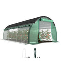 6 x 3 x 2 m Polytunnel-Gewächshaus mit Sonnenschutznetz, rollbaren Seitenwänden, Kunststoff-Abdeckung, Stahlrahmen, Grün