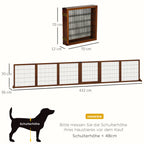 Absperrgitter für Hunde, klappbar, Kiefernholz, 432 x 36 x 70 cm, Kaffee