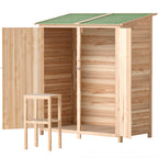 140 x 75 Fir Wood Garden Shed, with Asphalt Roof - Natural
