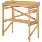 Pflanztisch mit Ablagefläche Blumentisch Gärtnertisch Garten Holz Hellbraun 80 x 40 x 84 cm