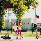 Basketballkorb, höhenverstellbar, befüllbarer Standfuß, hochstabil, schwarz, 131 x 49 x 195-250 cm