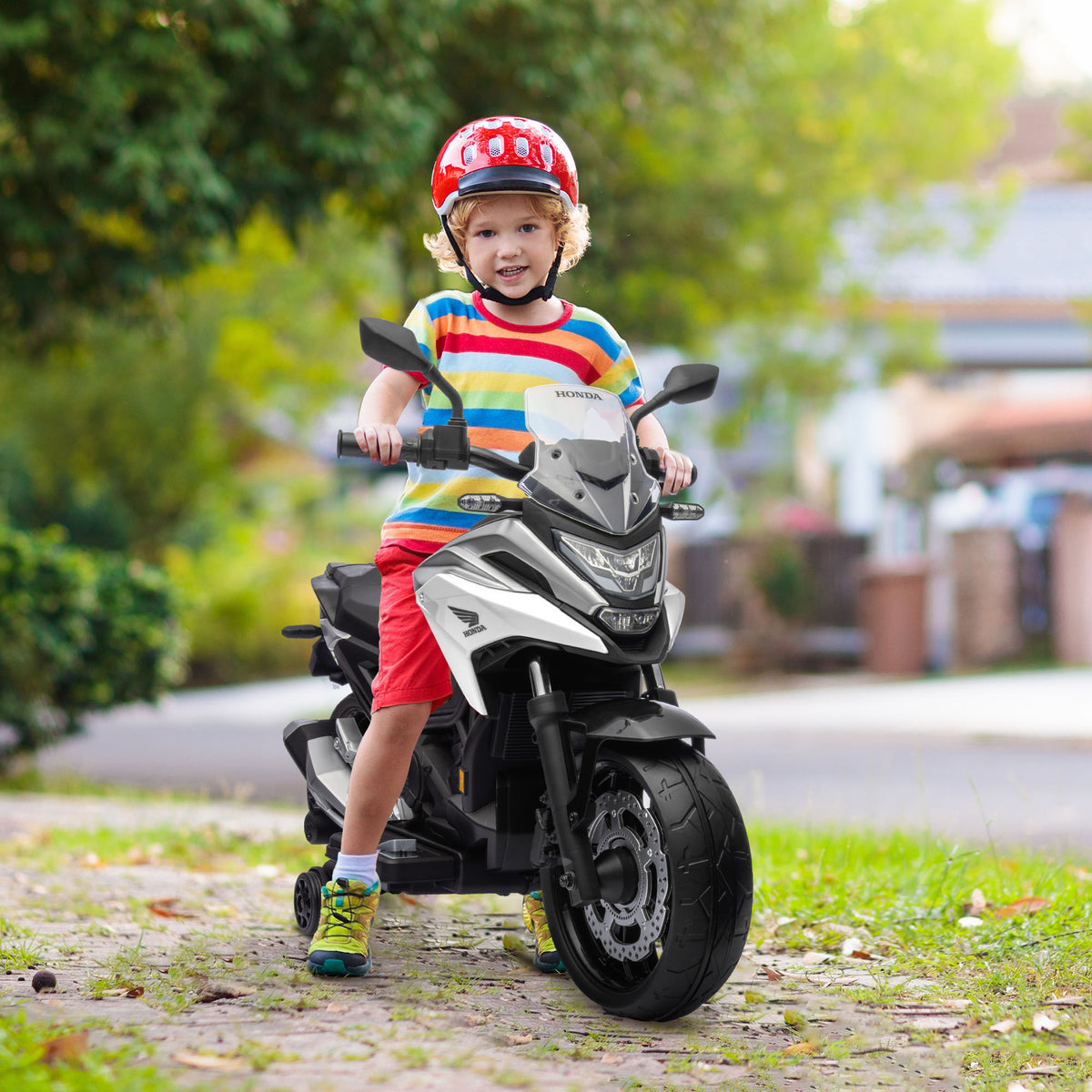 Elektro-Kindermotorrad, Honda, 3 km/h, Musik & Licht, 3-6 Jahre, bis 30 kg, Wei?