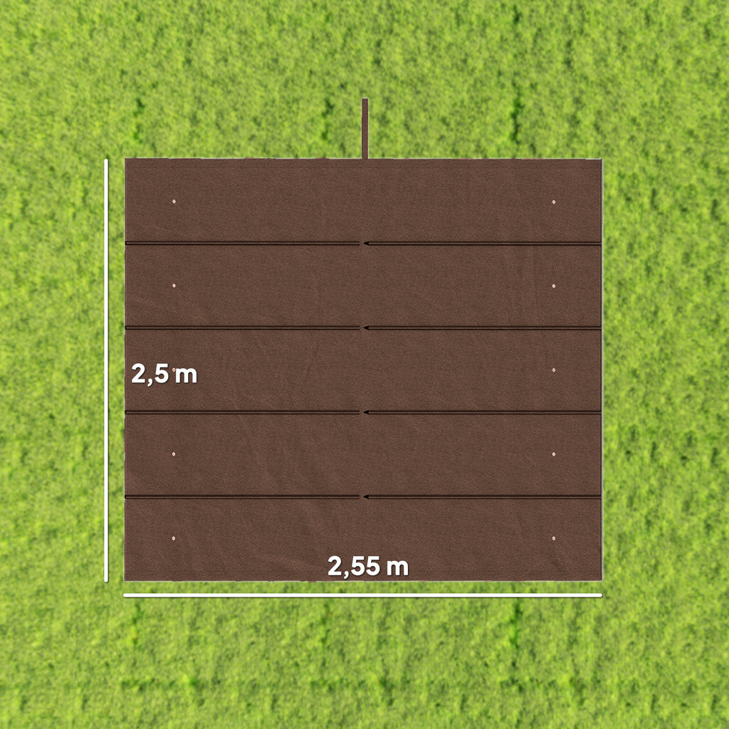 Retractable Pergola Cover, 2.55 x 2.5 m Replacement Canopy Fabric for 3 x 3 m Frame, Roof Top Only, Brown