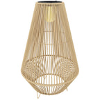Solar Stehlampe Rattan Solarlampen mit Lichtsensor LED Solarleuchte im Boho-Stil IP44 Wasserdicht