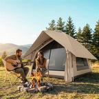 Instant-Pop-Up-Zelt mit Regenschutz wasserdicht Kuppelzelt für 2-3 Personen mit Bodenplane 4 Fenster 235x235x184cm Khaki