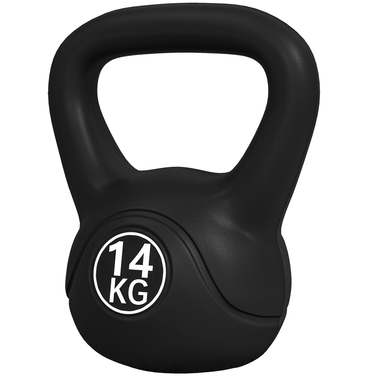 Kettlebell Kugelhantel 14 kg Gewicht-Hantel mit Sand befüllt für Anfänger Schwarz