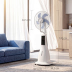 Stehventilator mit Wassernebel, 75° Oszillation, 3 Geschwindigkeiten, 3 Modi, Weiß