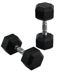 2x10kg Hex Dumbbells Set Rubber Dumbbells Weight Lifting Equipment Fitness Home Gym