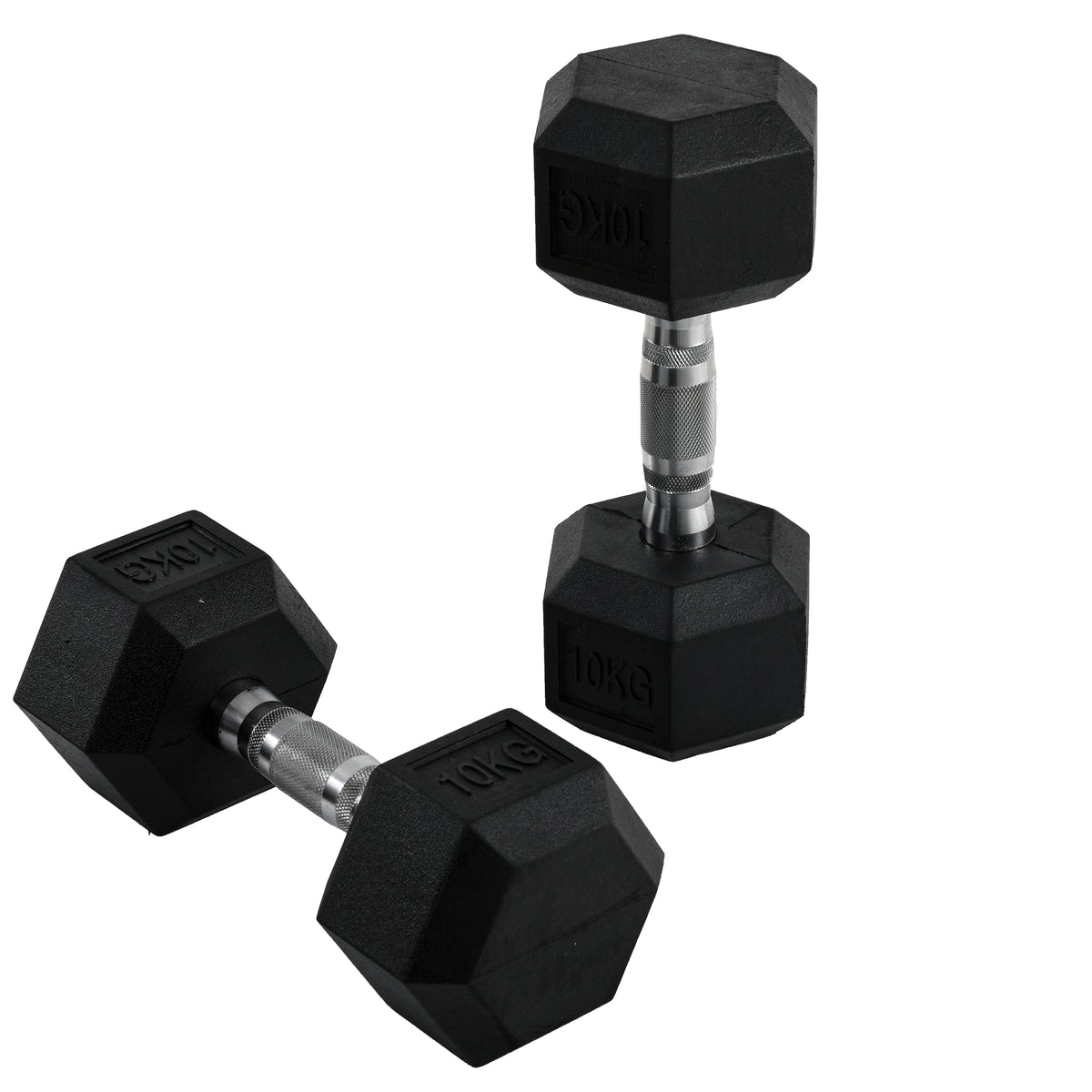 2x10kg Hex Dumbbells Set Rubber Dumbbells Weight Lifting Equipment Fitness Home Gym