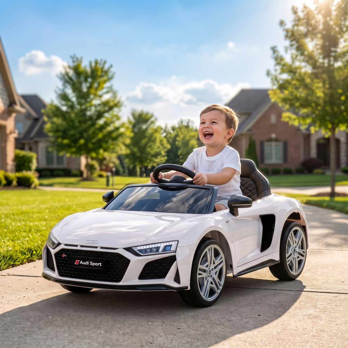 Kinder Elektroauto Audi R8 12V Kinderauto Fernbedienung Weiß