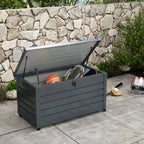 Gartenbox Metall 311 Liter mit Griffen 120 x 62cm Dunkelgrau