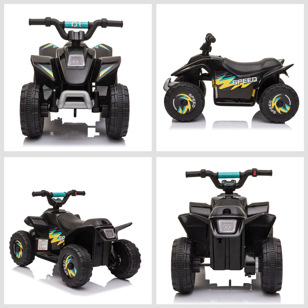 Kinder Quad Elektro 6V Kinderquad mit Vorwärts-, Rückwärtsfunktion für Kinder 1,5-3 Jahre bis 20 kg Schwarz