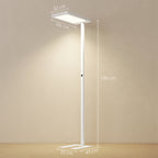 LED-Stehlampe, augenschonendes Licht, Bodenlampe mit Fernbedienung, anpassbare Helligkeit, Kunststoff, Metall, Weiß