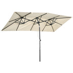 Gro?er Sonnensschirm, h?henverstellbar, neigbar, 150x295x170-214 cm, Creme
