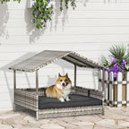 Hundeh¨¹tte Haustierbett Hundekorb, wetterbest?ndig, abnehmbares Poster, Grau