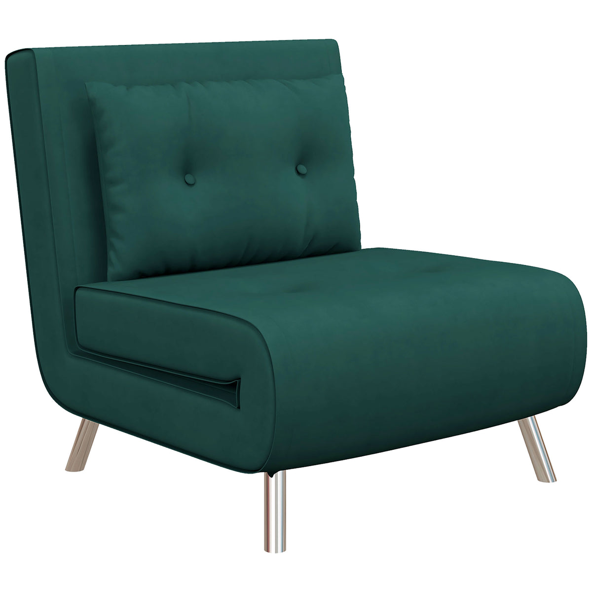 Liegesessel Sessel mit Liegefunktion Schlafsessel, Knopfheftung, Leinenoptik, 77 cm x 88 cm x 83 cm, Gr¨¹n