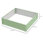 Square Raised Garden Bed Box with Weatherized Steel Frame for Vegetables, Flowers, & Herbs, 120 x 120 x 30cm, Light Green