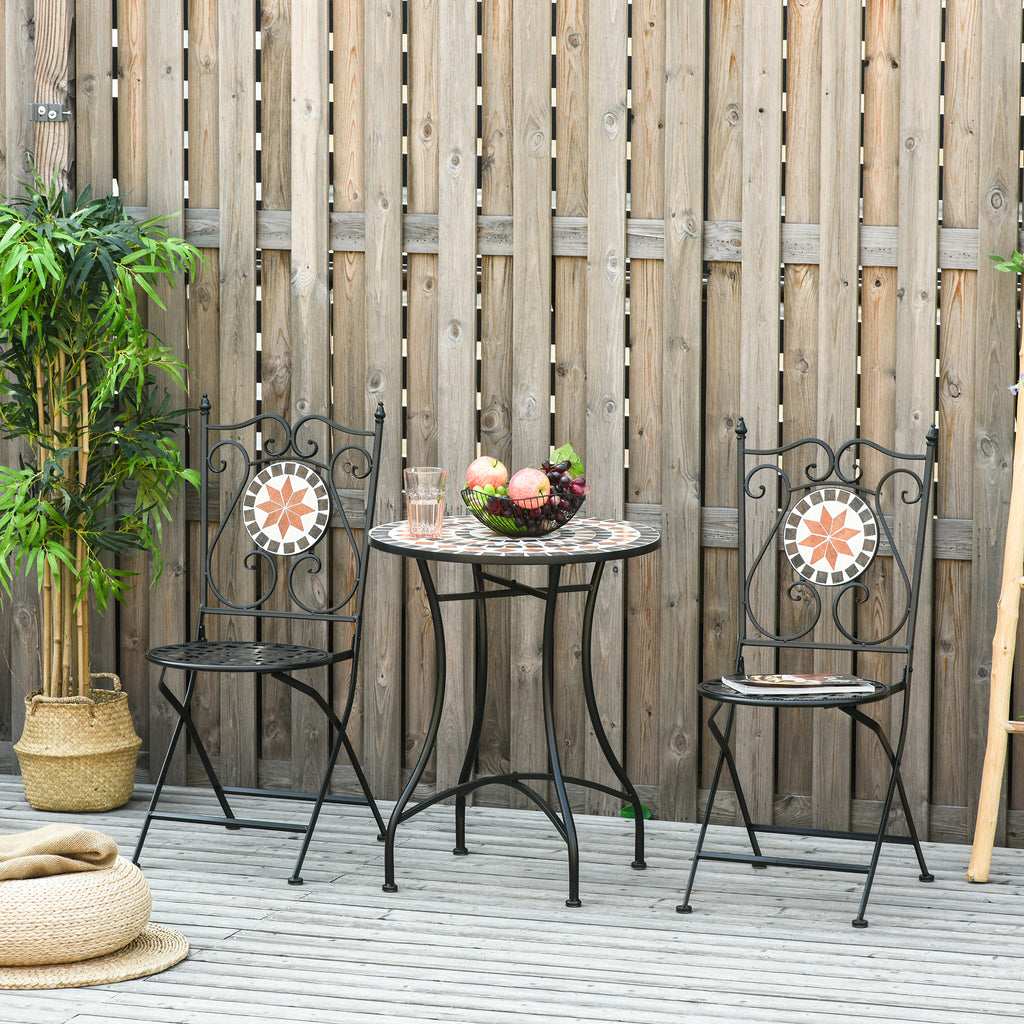 Three-Piece Mosaic Bistro Table Set - Multicoloured