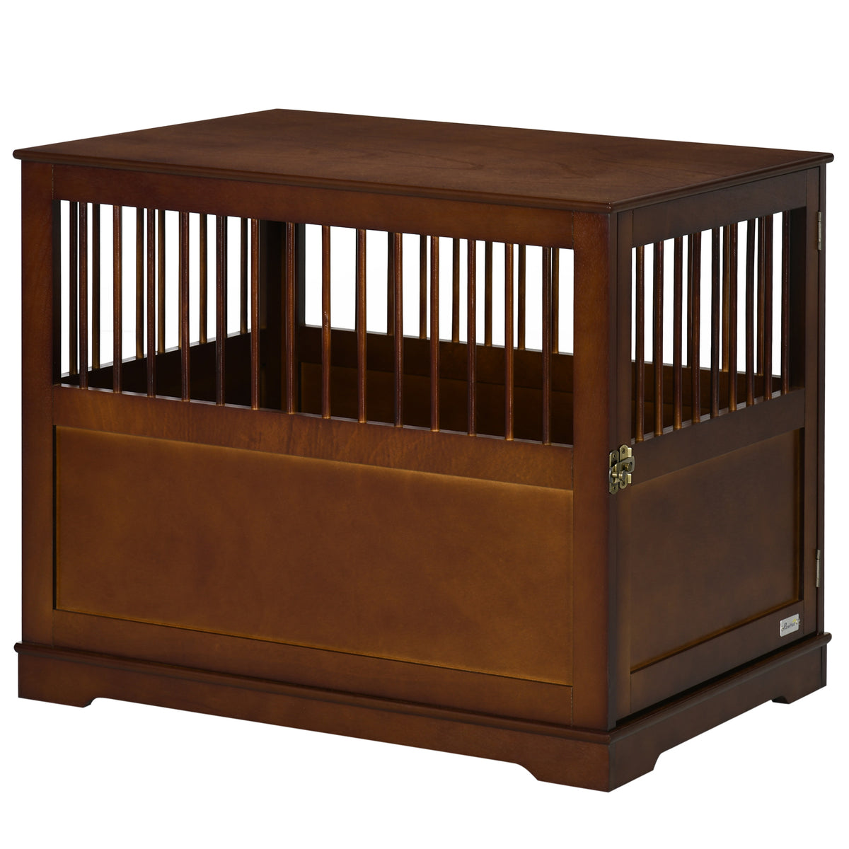 Hundekäfig inkl. Verriegelung, erhöhter Stand, Transportbox, 80,5 cm x 59,5 cm x 67,5 cm, Braun
