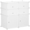 Schuhschrank, Regal mit Aufbewahrungsboxen, Kleiderschrank, Kunststoff, Stahl, Wei?, 75 x 37 x 73 cm