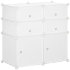 Schuhschrank, Regal mit Aufbewahrungsboxen, Kleiderschrank, Kunststoff, Stahl, Wei?, 75 x 37 x 73 cm