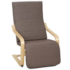 Akzentsessel, Relaxsessel mit verstellbarem Fußteil, Birkenholzrahmen, bis 120 kg, 66,5 x 94 x 100 cm, Braun