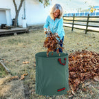 Garden Waste Bags, 272L x 3 Heavy Duty Garden Bags, Foldable and Reusable Waste Sacks with Handles for Loading Leaf, Trash, Debris, Green