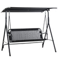 2-Sitzer Hollywoodschaukel Outdoor Gartenliege UV-beständig Hochwertiges Metallrohr winkeleinstellbar Schwarz