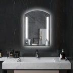 Badezimmerspiegel mit LED-Beleuchtung, elegant und hochwertig, Glas, Aluminium, Kunststoff, 50L x 12B x 70H cm