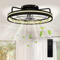 Deckenventilator mit Licht und Fernbedienung, 48 cm LED-Deckenventilator mit 3 Farbtemperaturen, 6 Geschwindigkeiten, Timer, Schwarz