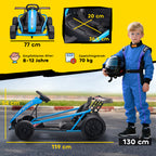 24V Elektro-Go-Kart zum Fahren und Driften, Nylon-Reifen, Sicherheitsgurt, Hupe, Musik f¨¹r 8-12 Jahre Blau