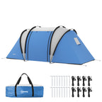 Two-Man Tent, with Bedrooms, Living Room and Canopy - Blue