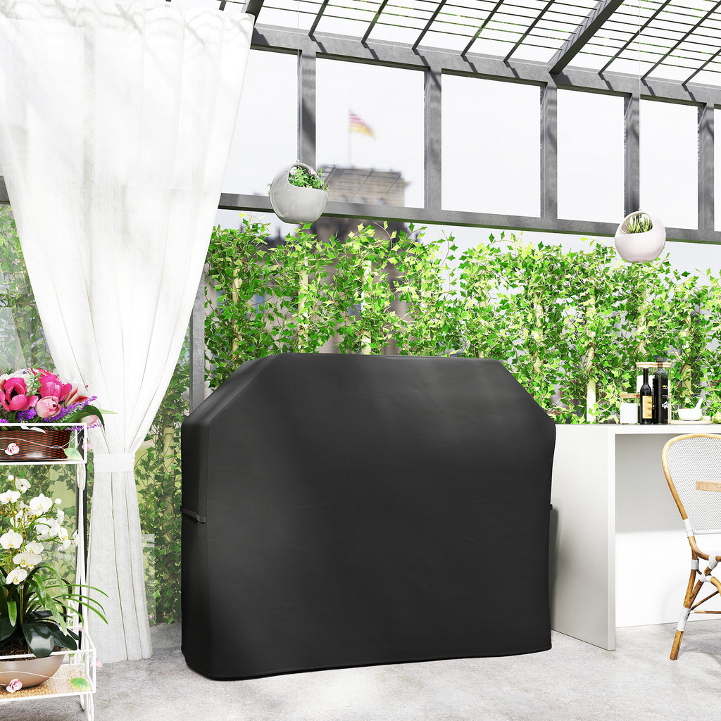 147 x 61cm Plastic Coated Protective Grill Cover - Black