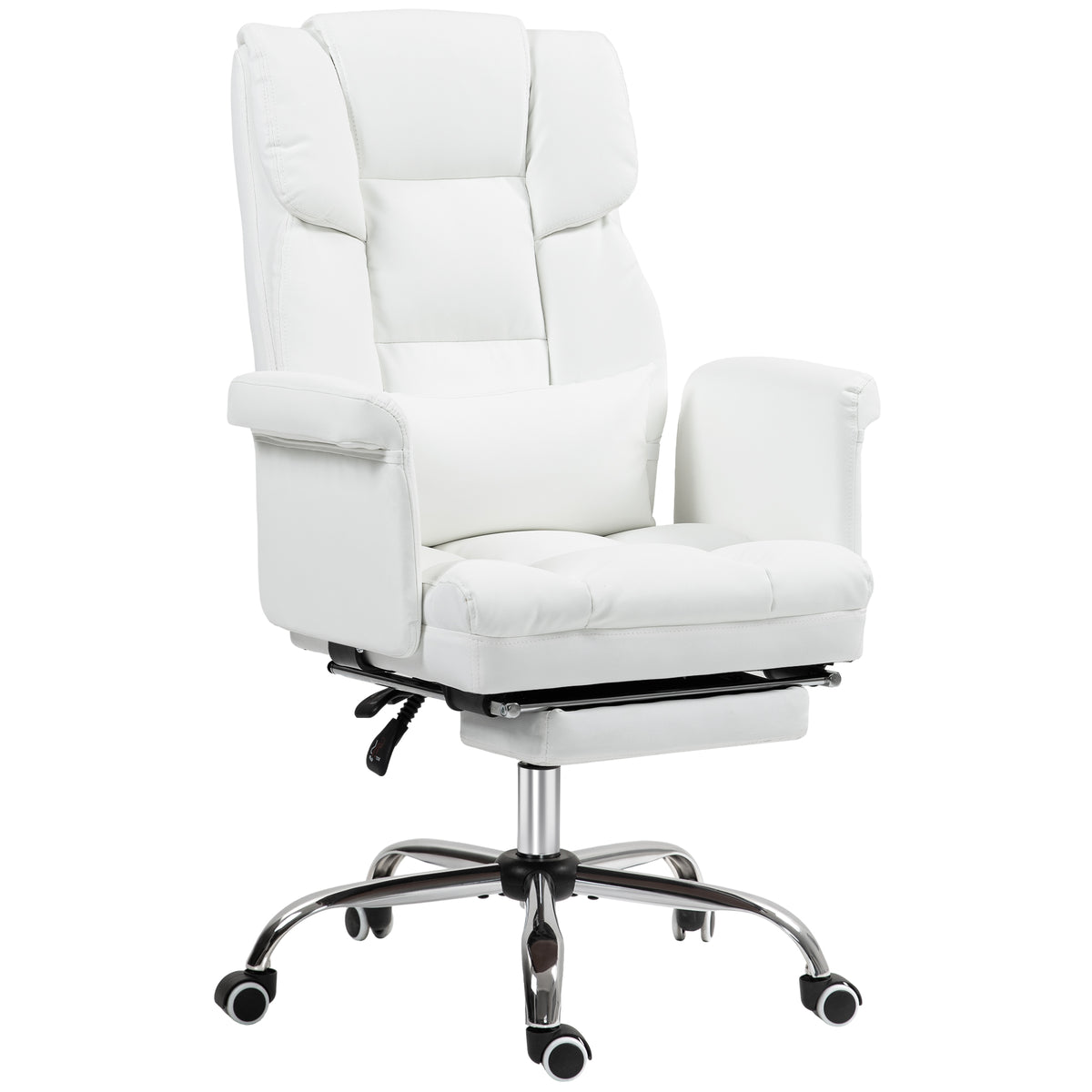 Ergonomischer B¨¹rostuhl, h?henverstellbar 48-56 cm, neigbare R¨¹ckenlehne, Fu?st¨¹tze, Wei?