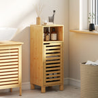 Badezimmerschrank, offenes Regal, Schrank, Bambusholz, Lamellent¨¹r, Hellbraun