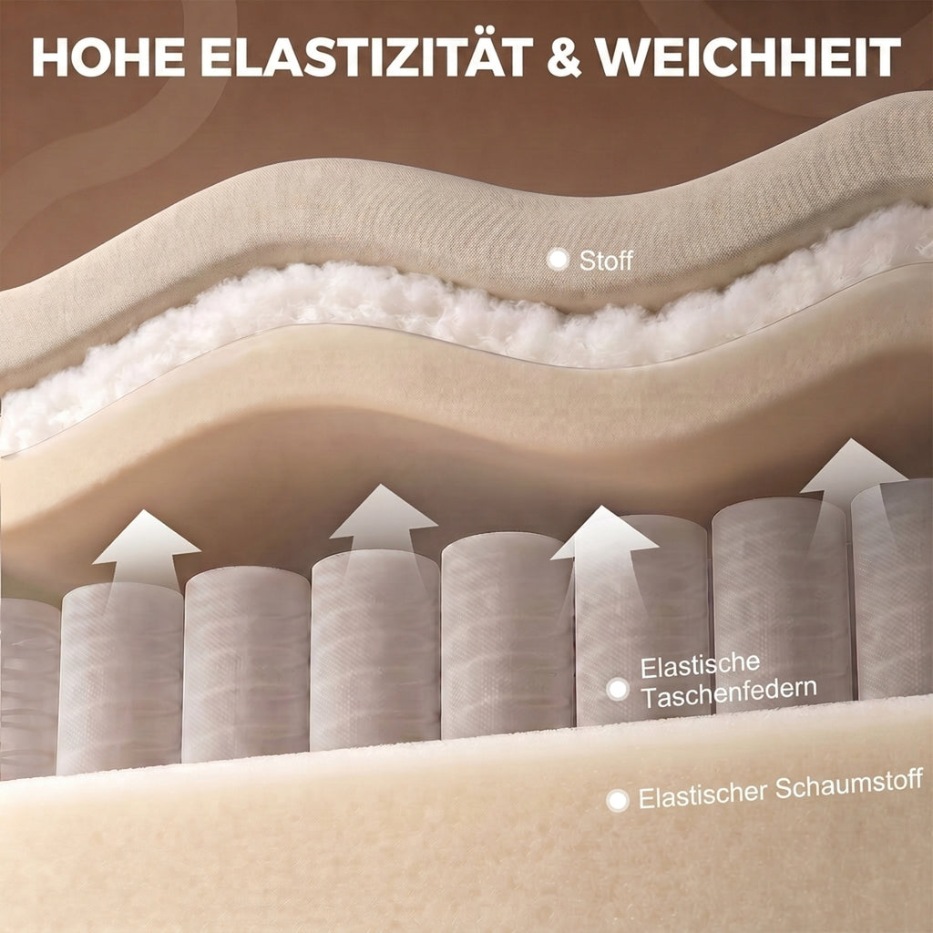 Relaxsessel mit Wärme Vibrationsmassage und Liegefunktion Beige