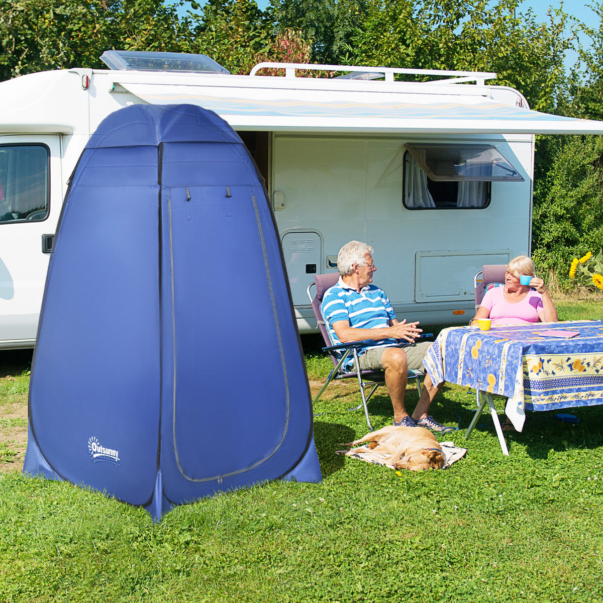 Pop-up Duschzelt, tragbare Toilettenzelt mit Tragetasche Fenster mobile Umkleidezelt WC Zelt Privatsphäre Toilette Umkleidekabine Wurfzelt Lagerzelt für Outdoor Camping Strand