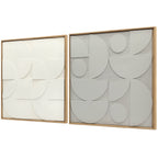 Wanddeko 3D 2er Set geometrisch Wanddekoration Modern Wand Deko f¨¹r Wohnzimmer, Flur, 80 x 3,5 x 80 cm, Wei?