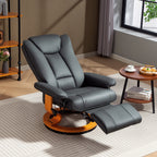 Relaxsessel mit Liegefunktion, drehbar, bis 150 kg, Kunstlederbezug, Stahlrahmen, Dunkelgrau