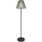 Solar Stehlampe Rattan Solarlampen mit Lichtsensor 25 LED-Lichte Solarleuchte im Boho-Stil Ø33 x 135 cm