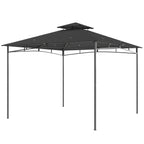 3 x 3 m Gazebo, Garden Gazebo with 2-Tier Roof, Metal Frame, Dark Grey